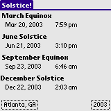 Solstice! Main Display